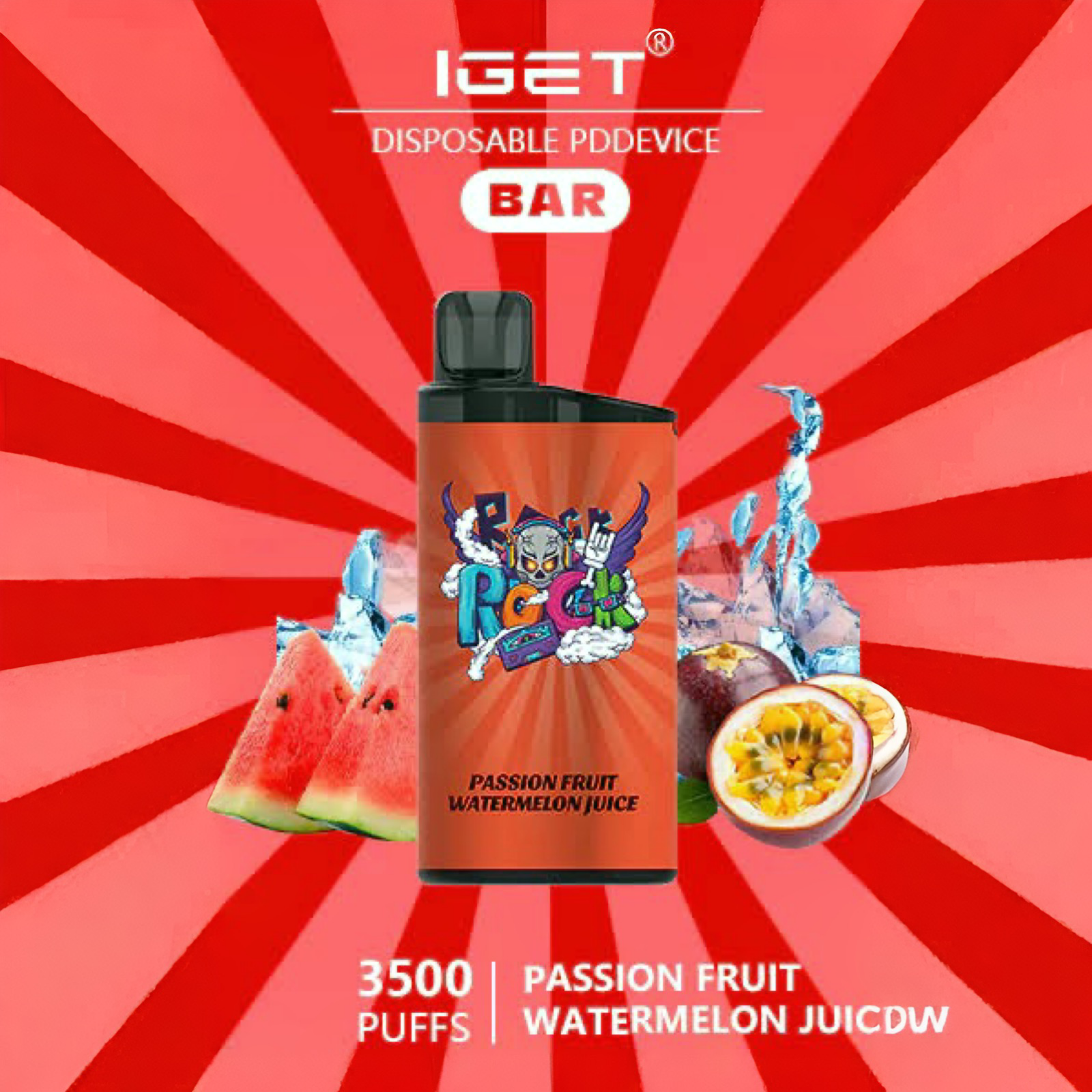 IGET Bar 3500 Puff Passionfruit Watermelon Juice Disposable Vape | Buy Online Australia | Vape Link