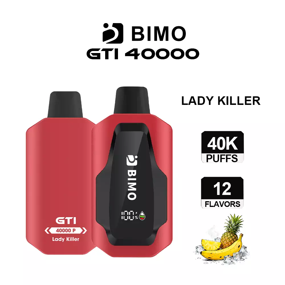 Next-Gen Lifespan Meets Iconic Hookah Luxury: The BIMO GTI 40000 Puffs in Lady Killer, equipped with a comprehensive tracking dashboard, available at Vapelink Aus.