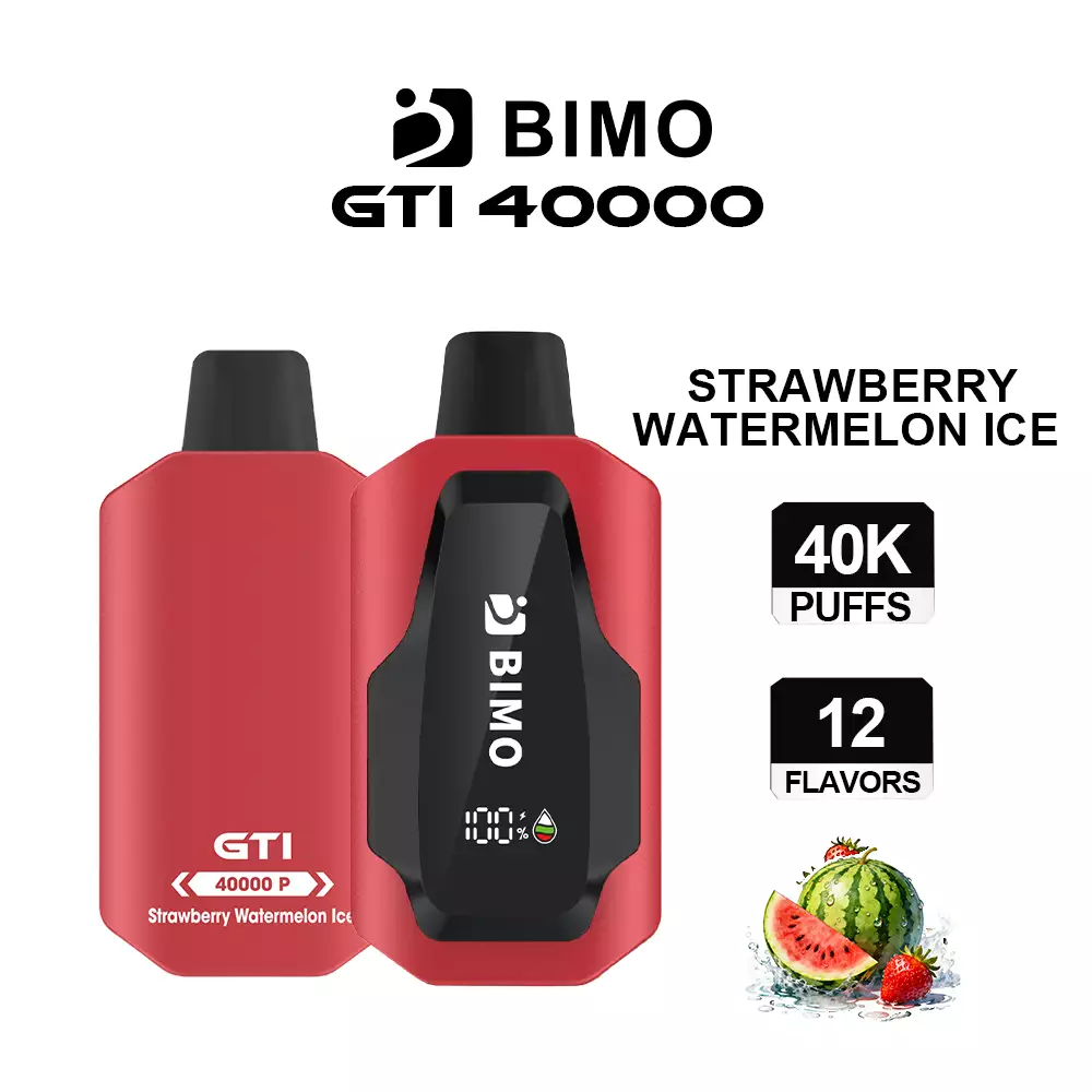 Next-Gen Lifespan Meets Dual Fruit Chill: The BIMO GTI 40000 Puffs in Strawberry Watermelon Ice, equipped with a comprehensive tracking dashboard, available at Vapelink Aus.
