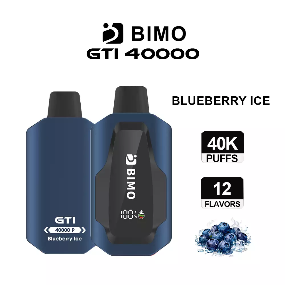 Next-Gen Lifespan Meets Sub-Zero Berry Refreshment: The BIMO GTI 40000 Puffs in Blueberry Ice, equipped with a comprehensive tracking dashboard, available at Vapelink Aus.