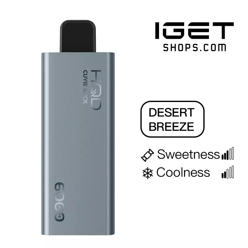 Sleek Matte Craftsmanship Meets Refreshing Oasis Blends: The premium HQD Cuvie Slick 6000 in the mysterious Desert Breeze blend, available at Vapelink Aus.